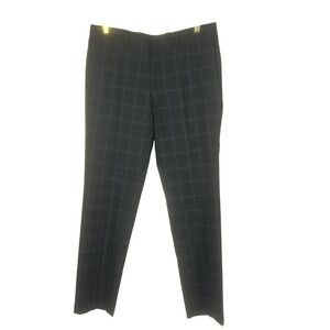 Ted Baker London Men's Reese Dress Pants 34R Gray‎ Plaid 100% Wool Trousers